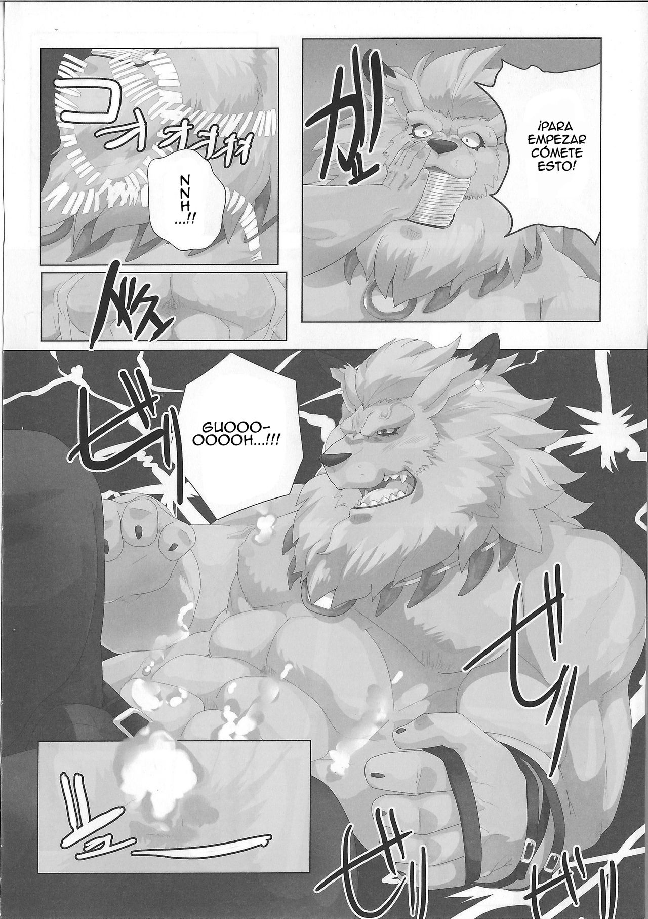 (Shinshun Kemoket 3) [Kusariku (Devilob)] Seigi no Shishi Juujin-gata Denshi Seimeitai ga Sadame o Kutsugaesu ni wa | For the Lion-Man Type Electric Life Form to Overturn Fate (Digimon) [Spanish] [Rai] (新春けもケット3) [草陸 (デビロブ)] 正義の獅子獣人型電子生命体が定めを覆すには (デジモン) [スペイン翻訳]