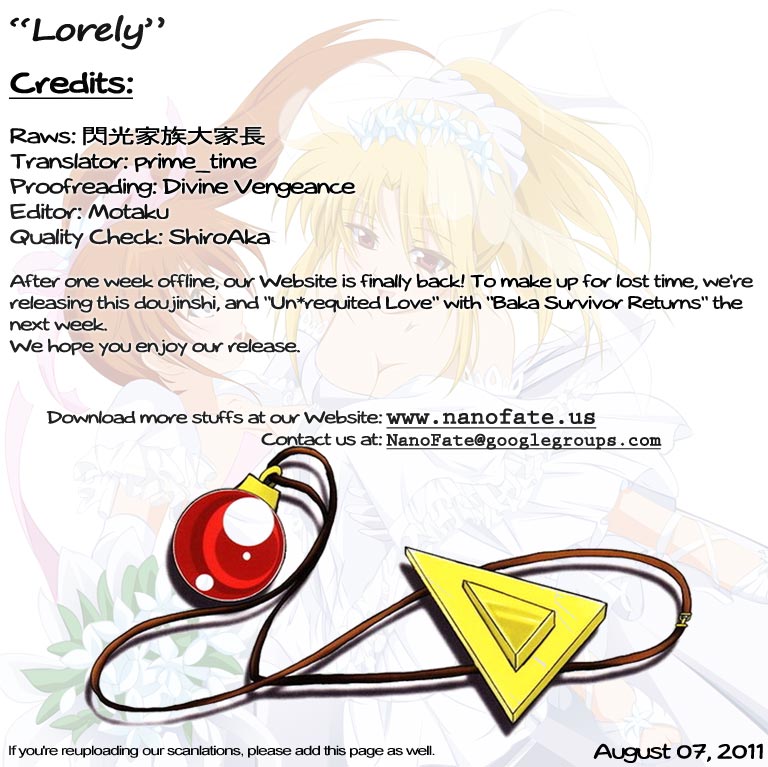 [Kohagura. (Kohaku.)] Loreley (Mahou Shoujo Lyrical Nanoha) [Spanish] [こはぐら。 (こはく。)] Loreley (魔法少女リリカルなのは) [スペイン翻訳]